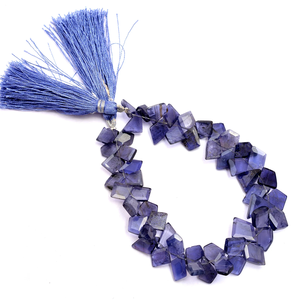 AAA iolite พลอยเจียระไน6x8mm-7x10mm ก้อนหิน iolite ธรรมชาติกึ่งมีค่าตัดเป็นขั้นๆลูกปัดเจาะด้านข้างแบบแฟนซีสำหรับเครื่องประดับ - Product Image 5
