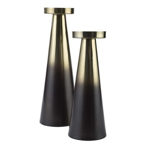 Portavelas de pedestal dorado y negro de lujo con soportes minimalistas modernos y tapas de cuencos para decoración de mesa de comedor - Product Image 5