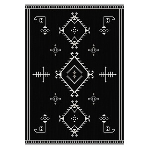 <b>RUGS</b> DEPOT LXDP-0840 Wholesale Black Charcoal Designer Pattern Digital Printed Machine Washable Chenille Area <b>Rug</b> <b>Non</b> <b>Slip</b> - Product Image 1
