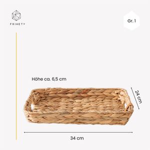 Bandeja tejida Bandeja de almacenamiento de mimbre de madera rectangular tejida a mano para café/desayuno/postre/fruta/Pan Color primario por HF CRAFTS - Product Image 2