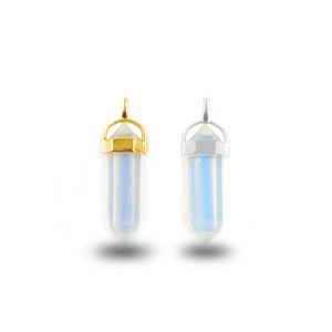 Opalite-Conjunto de bisel de plata de ley 925 con forma de lápiz, colgante de plata de ley 925, Gema de 30x8mm - Product Image 2