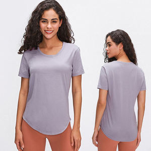 Camisetas sin mangas cortas de entrenamiento de manga corta para mujer de alta calidad Jersey hecho a medida para Yoga al por mayor - Product Image 2
