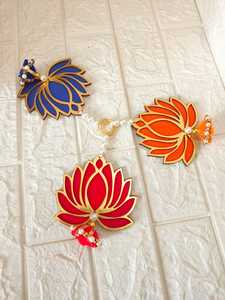 MDF Wood Lotus Garlands with Jhumka/ Tassels for Home Decor, Pooja, Weddings, Diwali, Mehendi, Housewarming & Festival Backdrop - Product Image 2