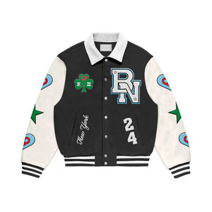 2024 veste de baseball en coton pour hommes avec caractéristique anti-rides veste universitaire imprimée durable pour hommes - Product Image 5