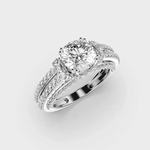 Luxury <b>Men</b> Lab Grown Diamond <b>Ring</b> Customizable Proposal Anniversary Rhodium Finish IGI Certified Trendy Gold/Silver/Rose Gold - Product Image 4