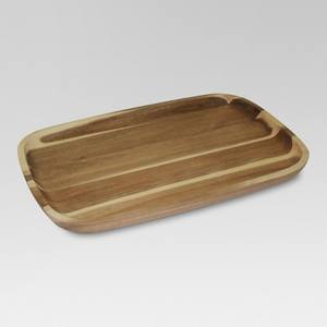 Bandeja Rectangular de madera sólida para comida, bandeja de servicio de comida de lujo, Color gris - Product Image 2