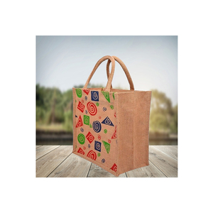 Sac fourre-tout en Jute écologique, sac à main polyvalent avec fermeture éclair et poignée à vendre - Product Image 1