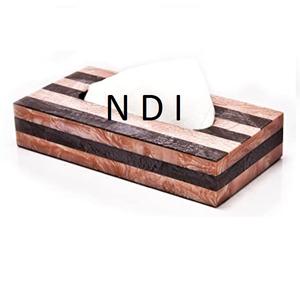 Boîte à mouchoirs en bois décorative de grande capacité, finition bicolore, pour bars, hôtels et cafés. - Product Image 1