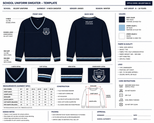 Pull d'école zippé en gros, col en V, coton et polyester, confortable, respirant, fournisseur de tricots uniformes - Product Image 6