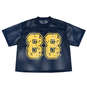 Unisex Customized Design Boxy Fit Mesh <b>American</b> Football Jersey Summer Gym Oversized Short Sleeved Sports Printed Plus Size - Product Image 2