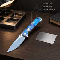 Couteau pliant de poche en alliage de titane coloré M398 en acier poudré - Multi-usages, personnalisable