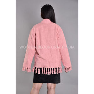 Suzani แจ็กเก็ตผ้าฝ้ายปักลายสำหรับผู้หญิงสวยสีสดใสเสื้อเบลเซอร์ขอบโค้งสำหรับเทศกาลฤดูหนาวสไตล์โบโฮ - Product Image 3