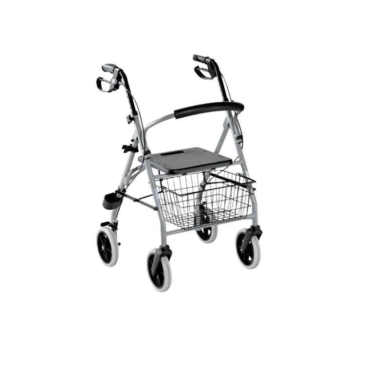 Andador plegable de 4 ruedas para adultos, andador con asiento, suministros de cuidado de la salud, andador