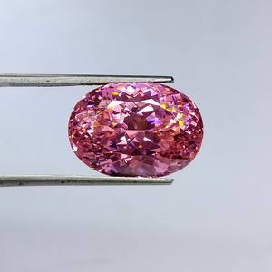 ธรรมชาติสีชมพูZirconiaอัญมณีรูปทรงสดใสแหวนและจี้หินพิกเซลตัดเครื่องประดับทําของขวัญแต่งงานแหวนหมั้นหิน - Product Image 3