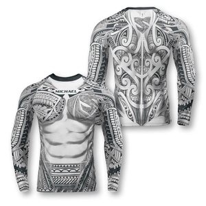 Rashguard à manches longues en tissu recyclé écologique avec protection UPF Matériau à séchage rapide Fabricant OEM pour commandes personnalisées - Product Image 4
