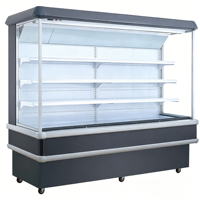Vitrine réfrigérée à rideau d'air pour fruits et légumes de supermarché avec éclairage LED