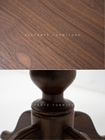 Elefante Accent Européen Amérique du Nord Noyer Vintage Table Ronde Piédestal Table Basse en Bois