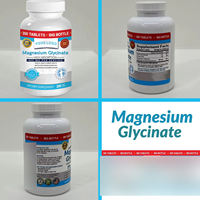 Comprimés de glycinate de magnésium OEM 400 mg, complément alimentaire à absorption élevée, 200 comprimés végétaliens, étiquette personnalisée, vente en gros usine