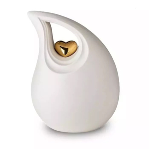 Urnas de aluminio con forma de lágrima, urnas de cremación de corazón con diseño de Metal de latón pintado y de alta calidad - Product Image 1