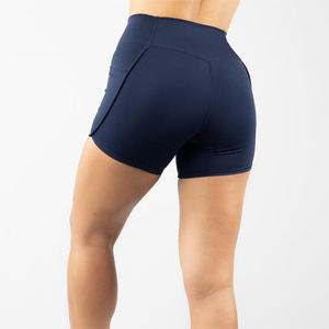 Shorts Deportivos para Mujer, para Correr, Fitness, Gimnasio, Cintura Elástica, Lona Sólida, Poliéster/Algodón, para Yoga - Product Image 2
