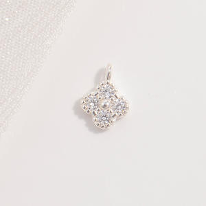 GP จี้ห้อยรูปใบโคลเวอร์สี่แฉก S925เงินสเตอร์ลิง CZ เชื่อมต่อแบบฝังฝังเพชรแบบถาวรเครื่องประดับขายส่ง - Product Image 5