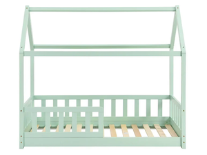 Letto per Bambini a Forma di Casa, Struttura in Legno di Pino Massiccio con Sponde di Sicurezza per Bambini e Bambine, Bianco - Product Image 5