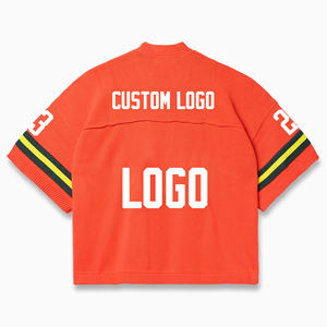 Benutzer definierte Kurzarm V-Ausschnitt Strick Trikot Fußball T-Shirt Strick Jersey Männer und Frauen - Product Image 4