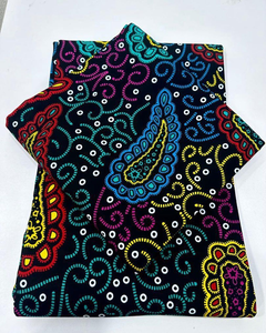 Cameroun 6 Yard africain cire impression et Ankara coton tissu Turquoise haute qualité pour les projets de couture de mode créative - Product Image 1