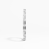 Anillo Delgado de Oro 14K/18K con Baño de Rodio, con Diamante Cultivado en Laboratorio de 0.95 Ct, Corte Baguette Brillante, Color E, Claridad VVS-VS, Certificado, Tipo Eternity