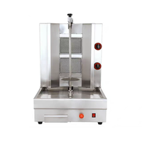 Acier inoxydable 4 brûleurs Moyen-Orient Gaz Poulet Viande Barbecue Rotatif Doner Kebab Grill Shawarma Machine