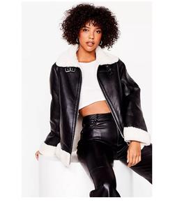 เสื้อแจ็คเก็ตฤดูหนาวสำหรับผู้หญิง ผ้าแคนวาสเนื้อฟู ระบายอากาศได้ดี ผลิตจากหนังแกะ คุณภาพสูง สีดำ ขายส่ง - Product Image 1