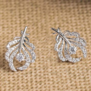 Compre Pendientes de Plata de Ley 925 de Primera Calidad para Mujeres y Niñas, Modernos, con Diamantes, Oro Rosa, Oro, Forma de Corazón, Estrella, para Boda - Product Image 2