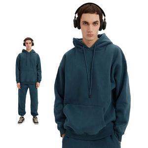 ชุดวอร์มมีฮู้ดสำหรับผู้ชายชุดวอร์มมีซิปรูดและใส่วิ่งโลโก้ตามสั่ง HG2001 Y2K - Product Image 2