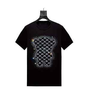T-shirt pour homme à manches courtes en diamant, style streetwear, strass, haute qualité, séchage rapide, vente en gros de t-shirts en strass - Product Image 6