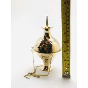 Brûleur d'encens en laiton fait à la main pour accessoires d'église Brûleur d'encens à chaîne et encensoir en laiton pour la décoration de jardin - Product Image 5