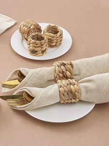 Anneau de serviette en rotin le plus vendu pour la décoration de table à manger, style naturel tissé à la main, accessoires de fête de mariage, accessoires de cuisine - Product Image 5