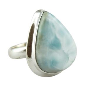 Luz increíble Larimar-Anillo de Plata de Ley 925 con piedras preciosas, joyería de color verde con piedras preciosas - Product Image 1