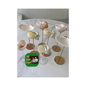 GOBELET MARTINI EN COQUILLE DE CONQUE NATURELLE DE LUXE FAIT MAIN GOBELET EN OR ET ARGENT POUR UNE UTILISATION DÉCORATIVE POUR LES ÉVÉNEMENTS - Product Image 3