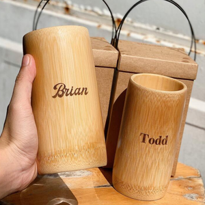 ถ้วยไม้ไผ่แบบเวียดนามเป็นมิตรต่อสิ่งแวดล้อม/ถ้วยเส้นใยไผ่แกะสลักโลโก้และบรรจุภัณฑ์แบบกำหนดเองเหมาะเป็นของขวัญปาร์ตี้ - Product Image 6