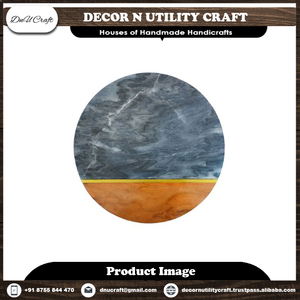 Planche à découper ronde en marbre avec fonction antidérapante, planche à découper en pierre naturelle pour la cuisine - Product Image 2