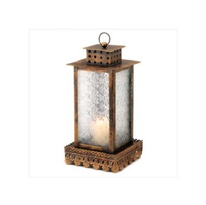 Linternas decorativas de estilo vintage con vidrio de colores, decoración interior, artesanía, linterna de metal marroquí chapada en oro para balcón - Product Image 5