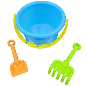 Juego de Cubo de Arena de Plástico para Niños con Pala y Rastrillo, Juguete de Playa para Exteriores, Empaquetado en Malla - Product Image 1