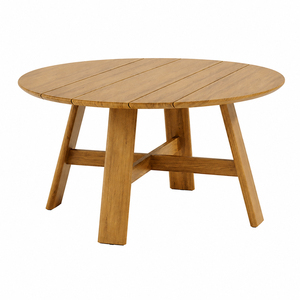 Mesa de Exterior Astera de Teca Sólida, Estilo Escandinavo Moderno, Calidad Premium, Tablero de Listones, Resistente a la Intemperie, Garantía de 6 Meses, para Patio y Jardín - Product Image 2
