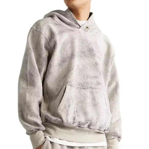 OMG เสื้อฮู้ดสวมหัวผ้าฝ้าย100% สำหรับผู้ชายเสื้อผ้าแนวสตรีทแวร์แอซิดซักไหล่ขนาดใหญ่สำหรับผู้ชาย - Product Image 2