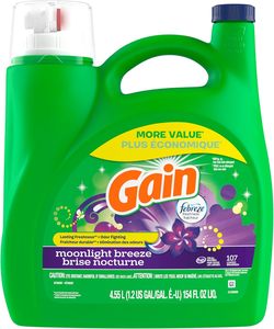 Detergente Líquido para Ropa Gain + Aroma Boost, Aroma Brisa Lunar, 107 Lavados, 154 fl oz, Compatible con HE - Product Image 1