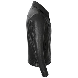 Blouson en cuir lourd OEM pour hommes Blouson universitaire de haute qualité Blouson en cuir vintage noir marron pour hommes - Product Image 2