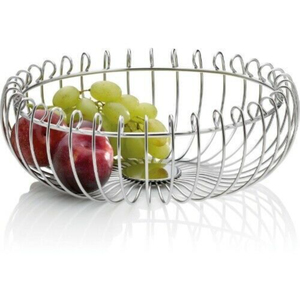 Hermosa cesta de almacenamiento de frutas frescas de forma curva Cesta de frutas de alambre de metal de primera calidad Diseño clásico Cesta de frutas de color dorado - Product Image 4