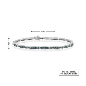 Bracelet de tennis en diamant naturel bleu 2.08Ct en argent sterling 925 7 pouces style de mode de vente directe d'usine - Product Image 2