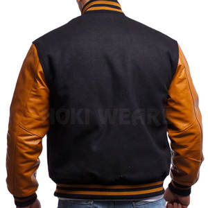 Veste Letterman légère Veste d'hiver Letterman à boutons couverts Veste Letterman en cuir et laine - Product Image 3