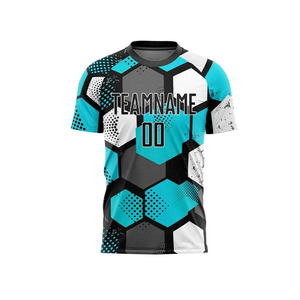 ชุดเสื้อฟุตบอลแขนสั้นแบบซับลิเมชั่นเนื้อผ้าแข็งแรง ทนทาน ระบายอากาศได้ดี แห้งเร็ว พร้อมสกรีนโลโก้ตามสั่ง เหมาะสำหรับฝึกซ้อม - Product Image 4